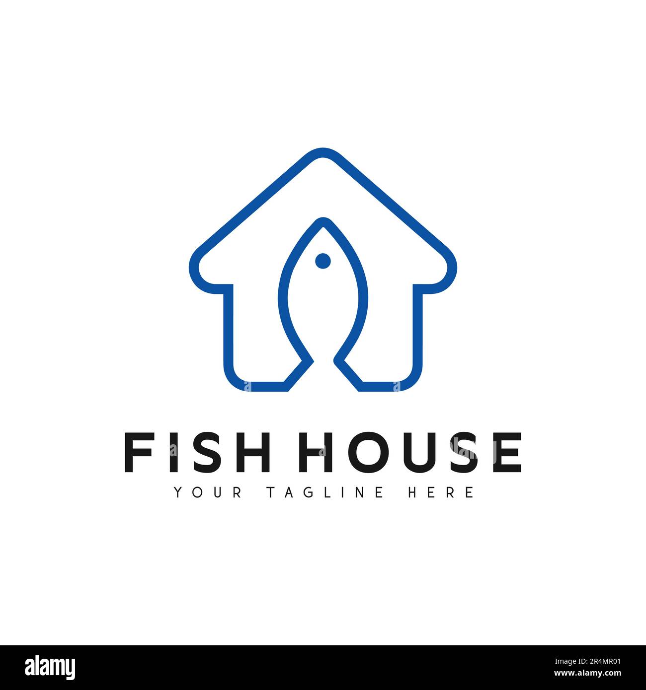 Fish House Logo Design Goldfish Logotype Stock Vector
