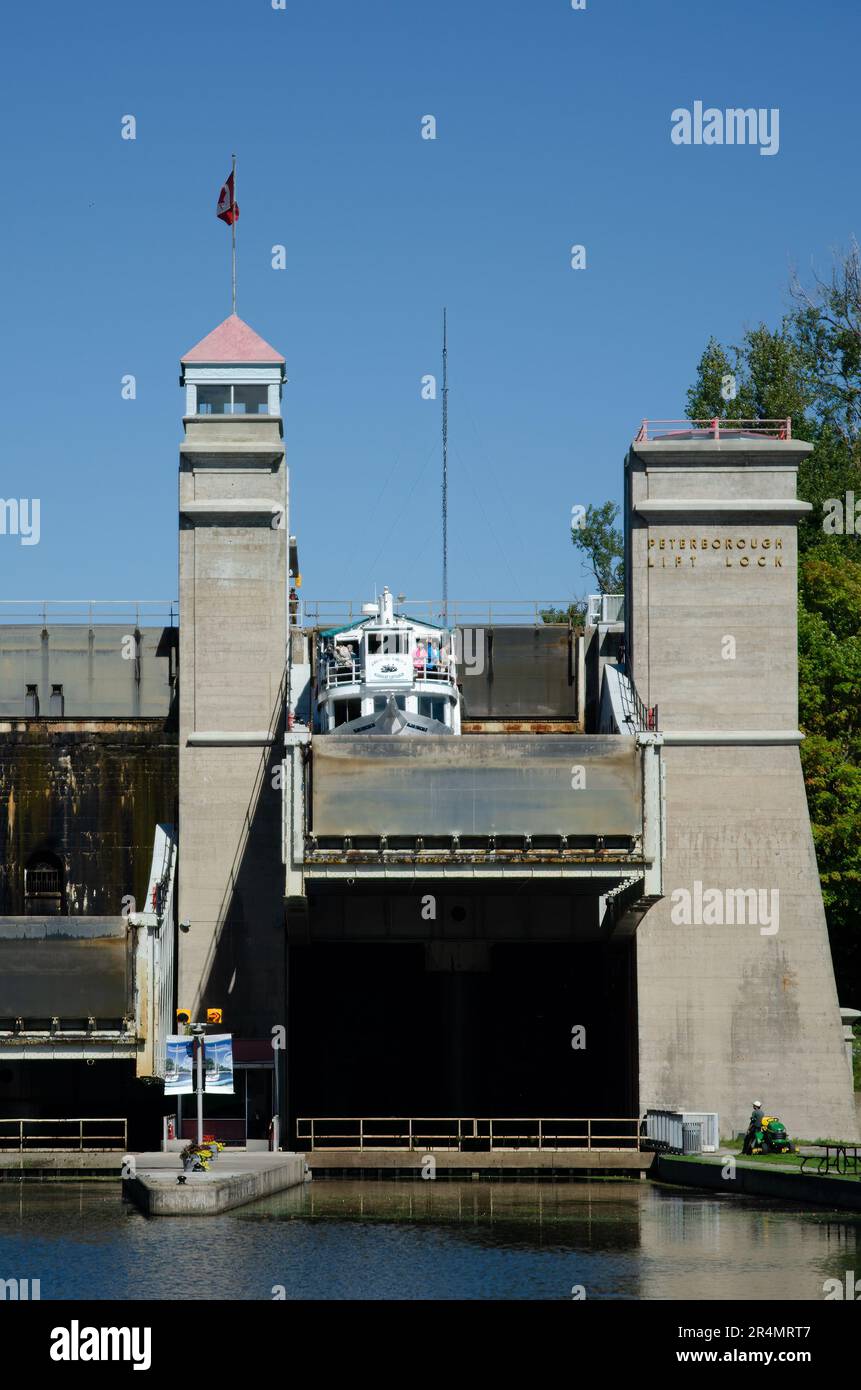TrentSevern Waterway, Peterborough boat Lift, Ontario. Canada Stock