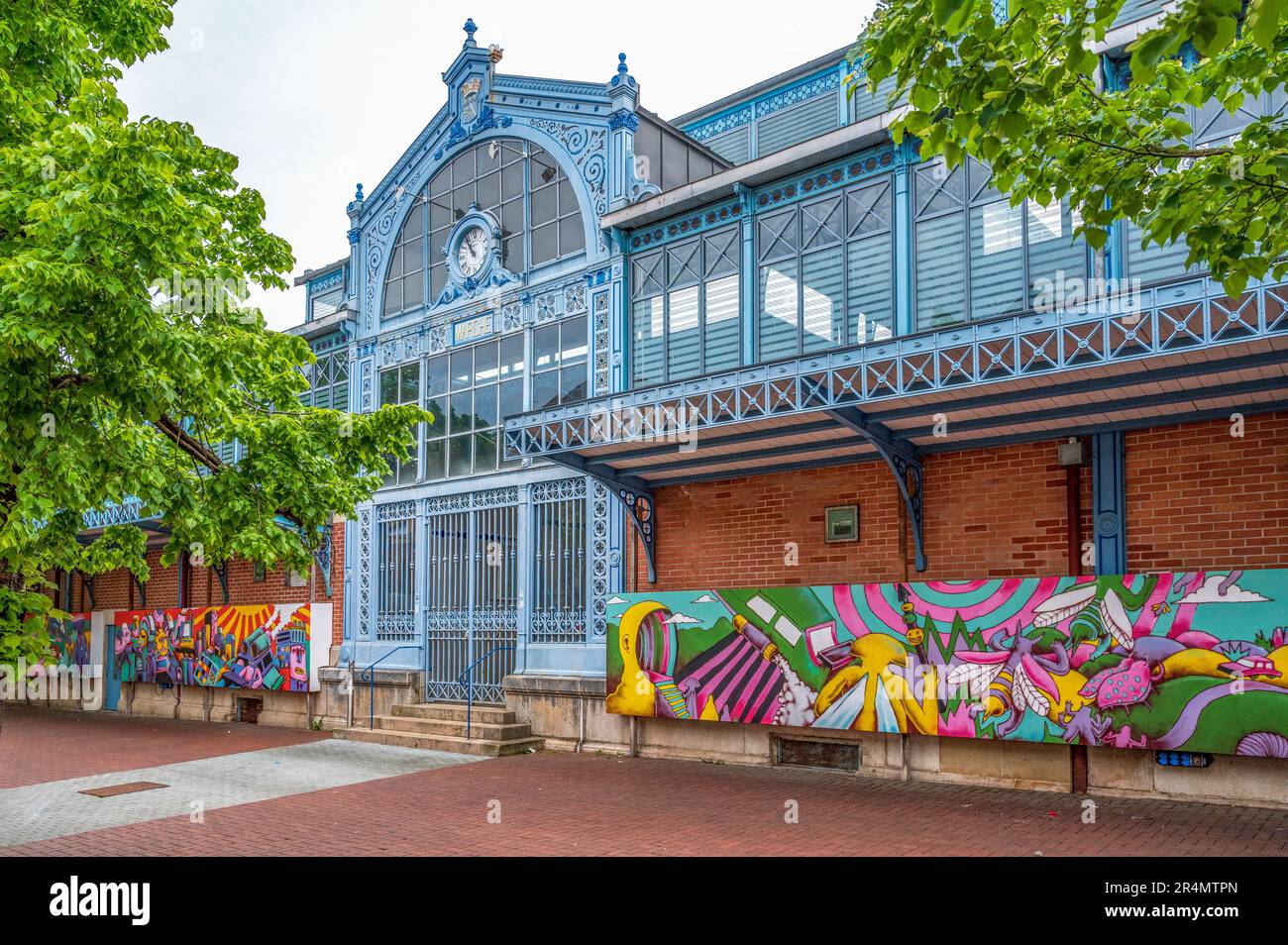 The indoor market of Chaumont, a French town in the department of Haute