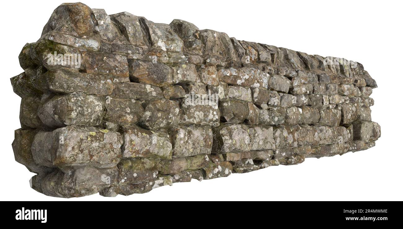 3d illustration of stonewall isolated on white background Stock Photo