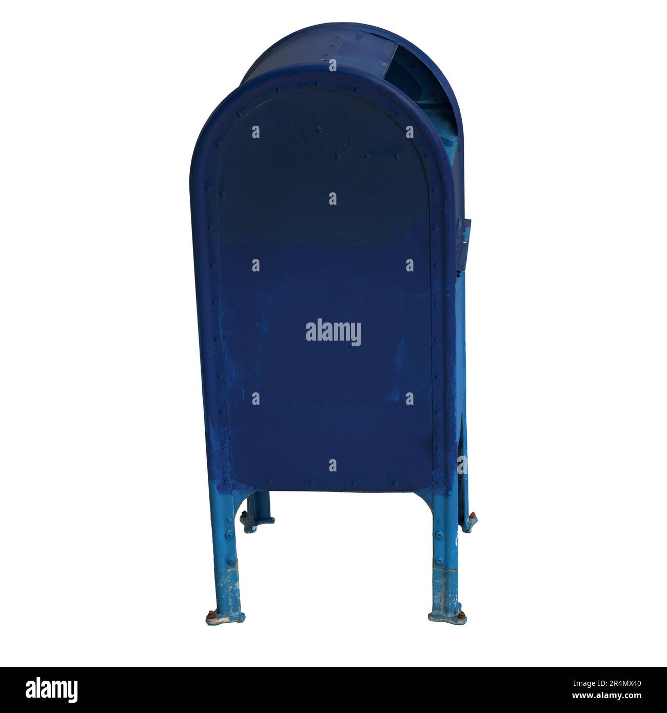 3d illustration of blue public mailbox isolated on black background