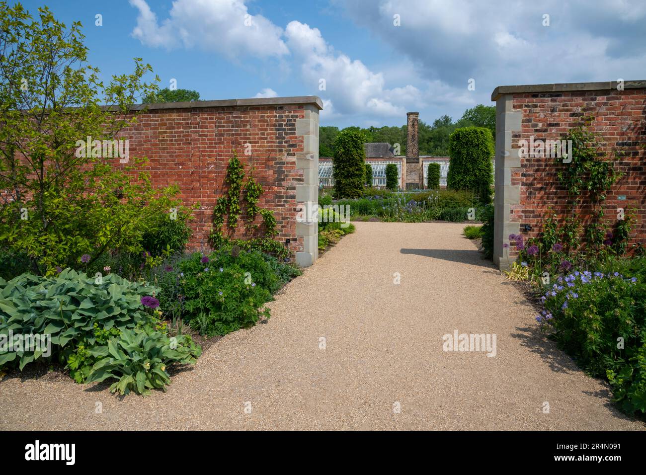 Entrance to the Paradise Garden at RHS Bridgewater, Worsley Greater Manchester, England. Stock Photo