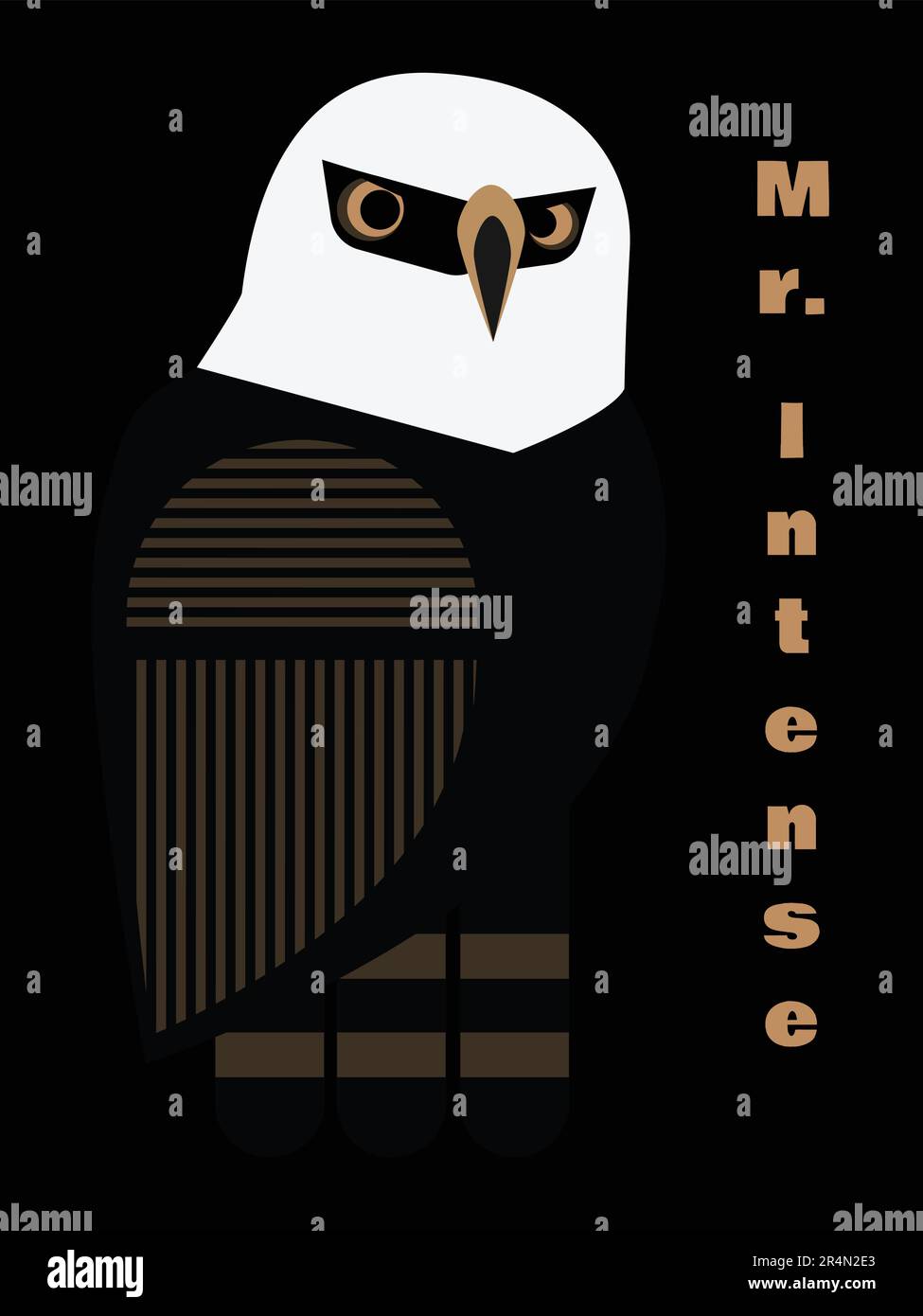 Hawk-eagle Mr. Intense on black background Stock Vector