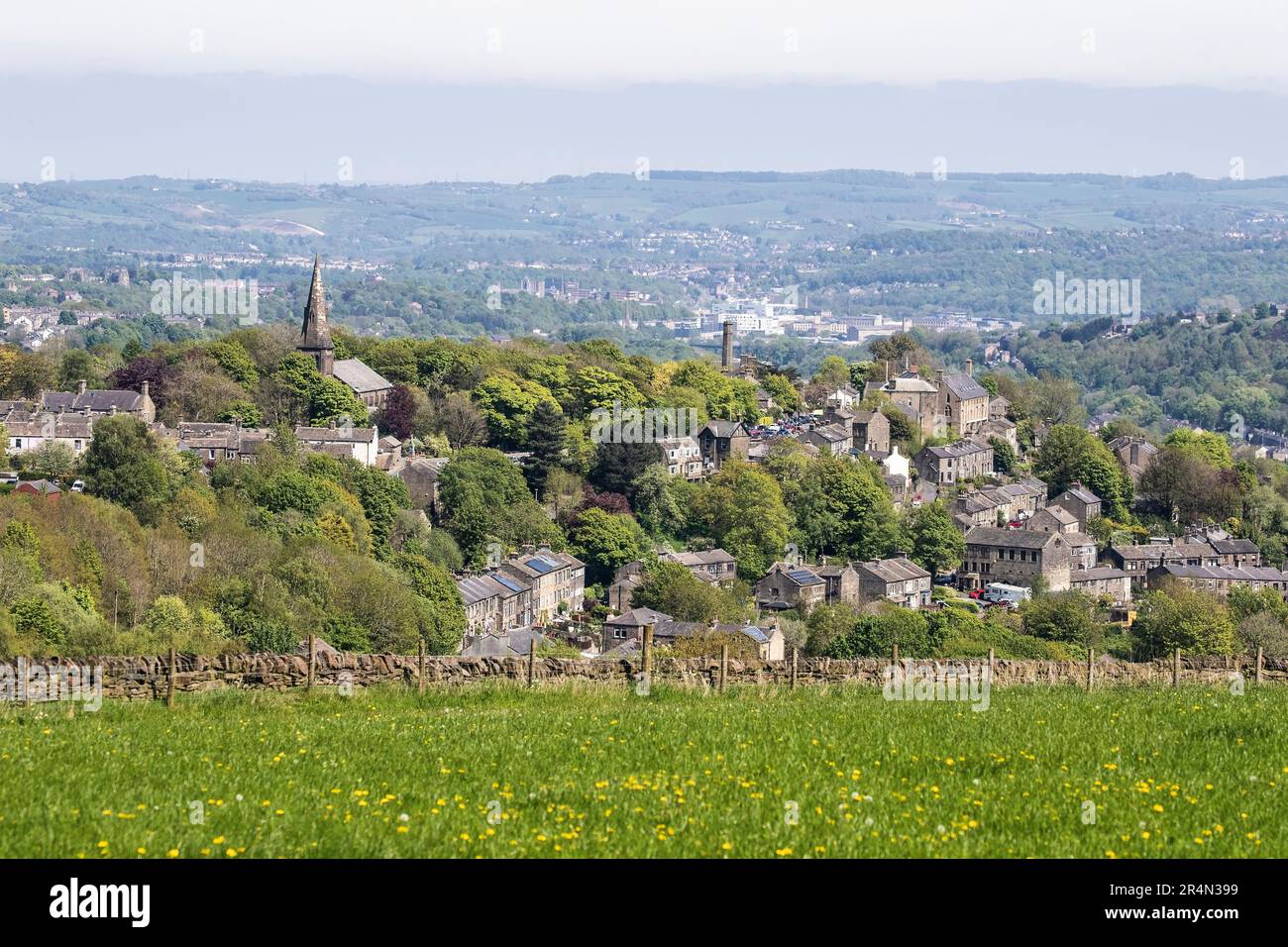 Golcar Village on the outskirts of Huddersfield in Yorkshire during annual May celebrations of
