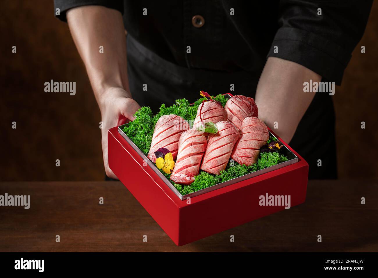 Korean or Japanese barbecue, Thick Cut slice beef tongue,for hot pot or