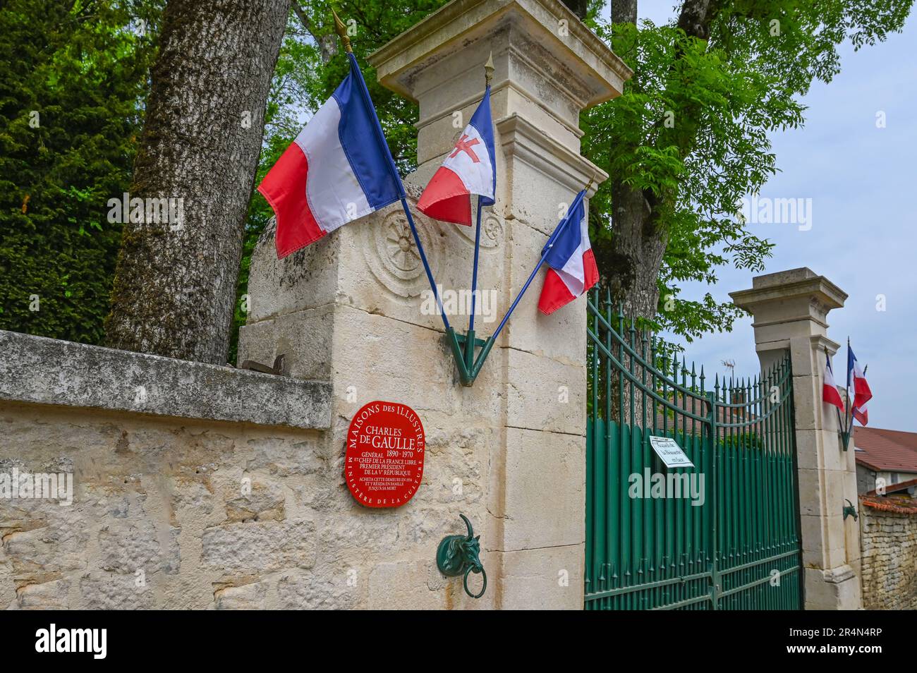 La Boisserie: the entrance to the private property of Charles de Gaulle in Colombey-les-deux-églises, France Stock Photo