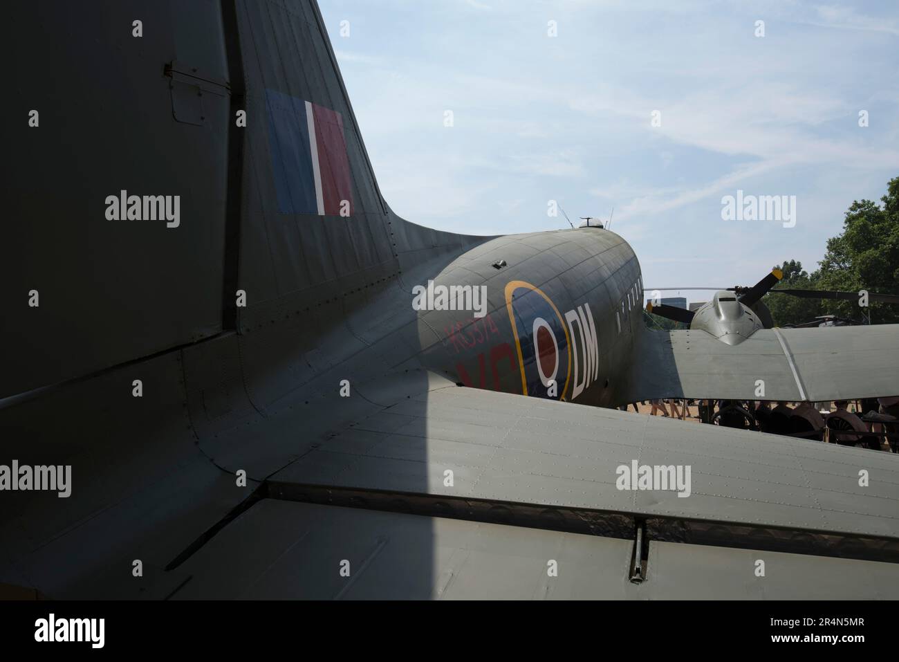 Douglas C-47 Skytrain on display in Horse Guards Parade as part of the RAF100 tour (100th Birthday of the RAF) Stock Photo
