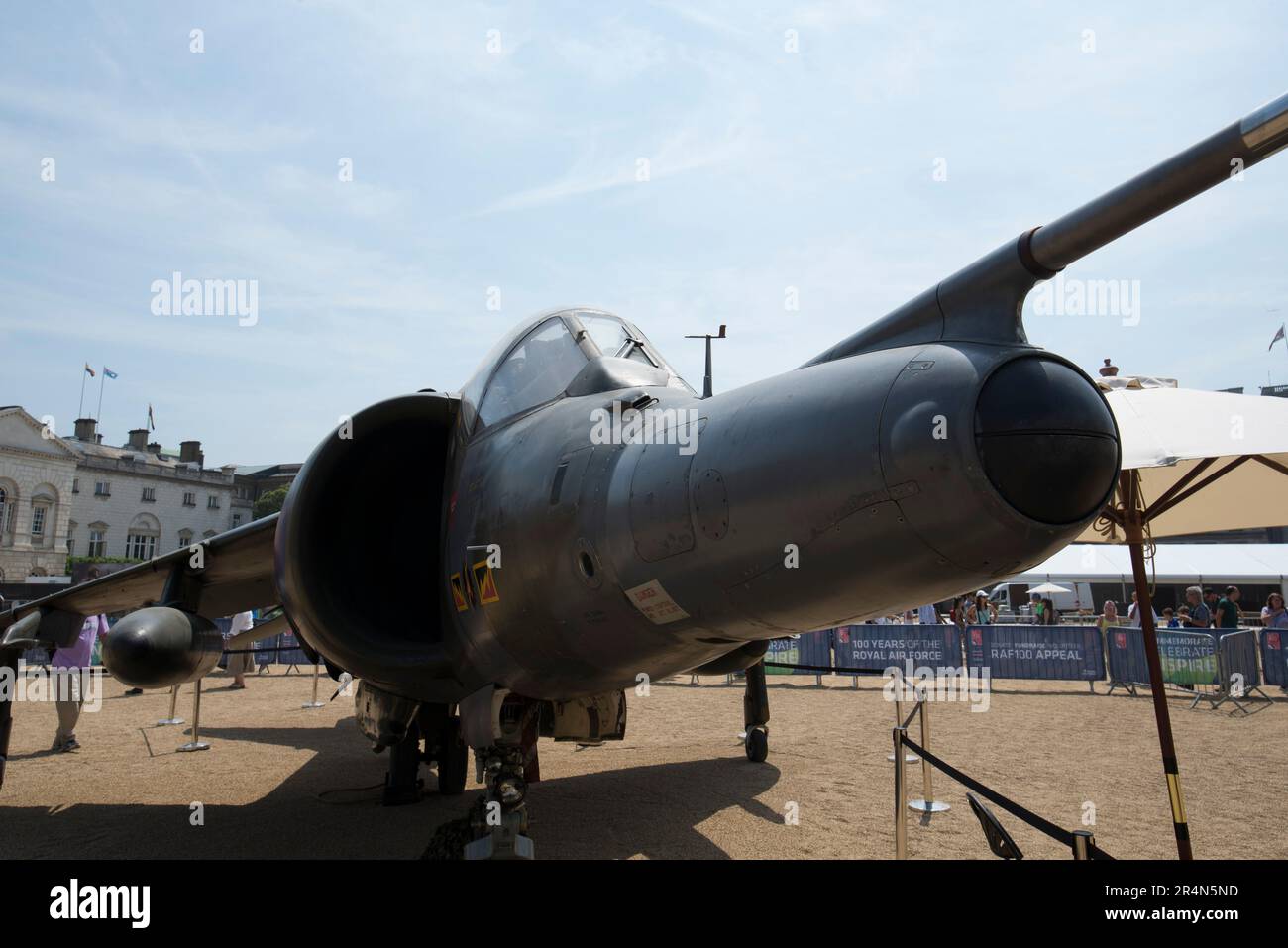 Harrier GR3 on display in Horse Guards Parade as part of the RAF100 tour (100th Birthday of the RAF) Stock Photo
