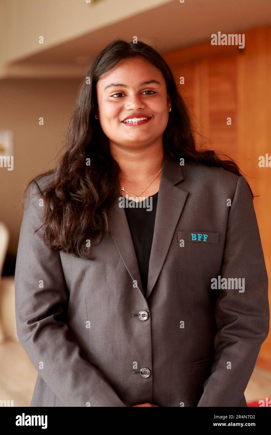Akhi Khatun, the centre-back, who was a key member of the SAFF Women's Championship winning team following age-group teams, confirmed that she has lef Stock Photo