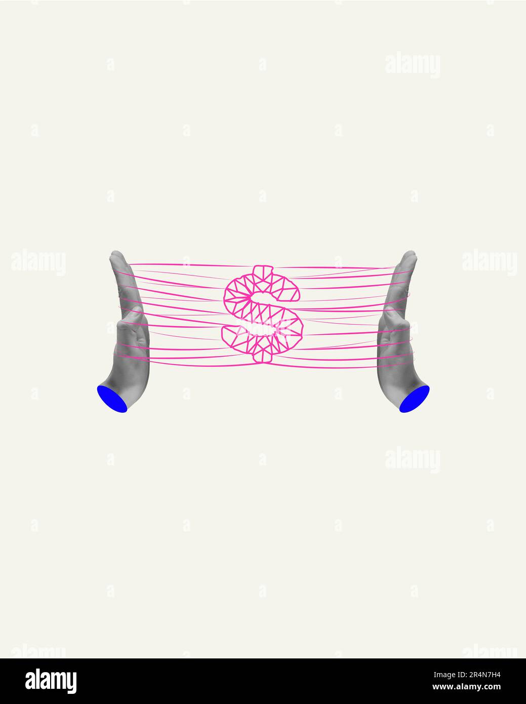 Human hand and dollar icon symbolizing growth of financial aspect of ...