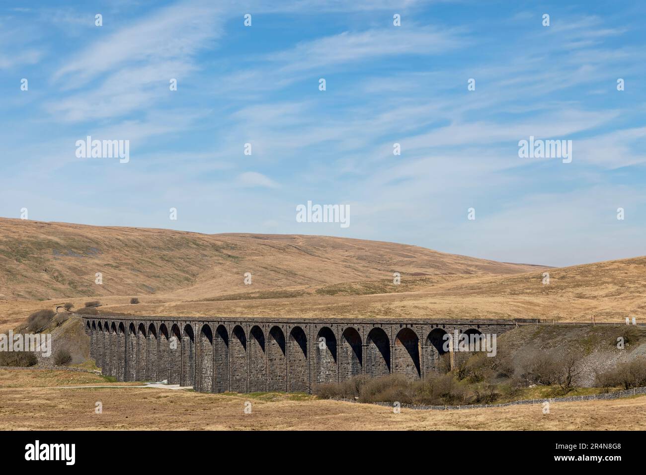 ribblehead viaduct in the yorkshire dales from the west summer day no people Stock Photo