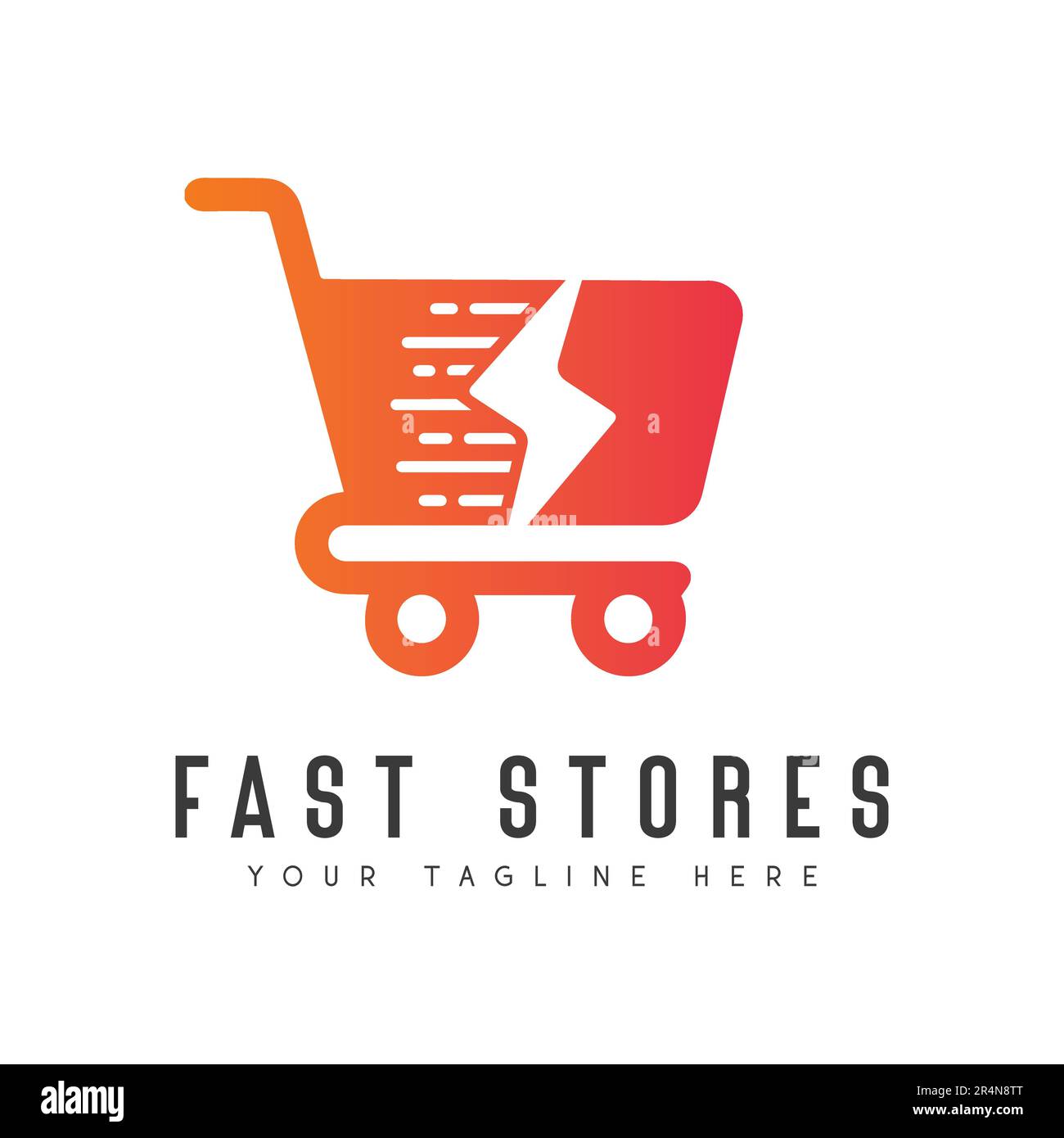 Online Mart Shopping Logo Design Grocery Store Shopping logo Stock Vector