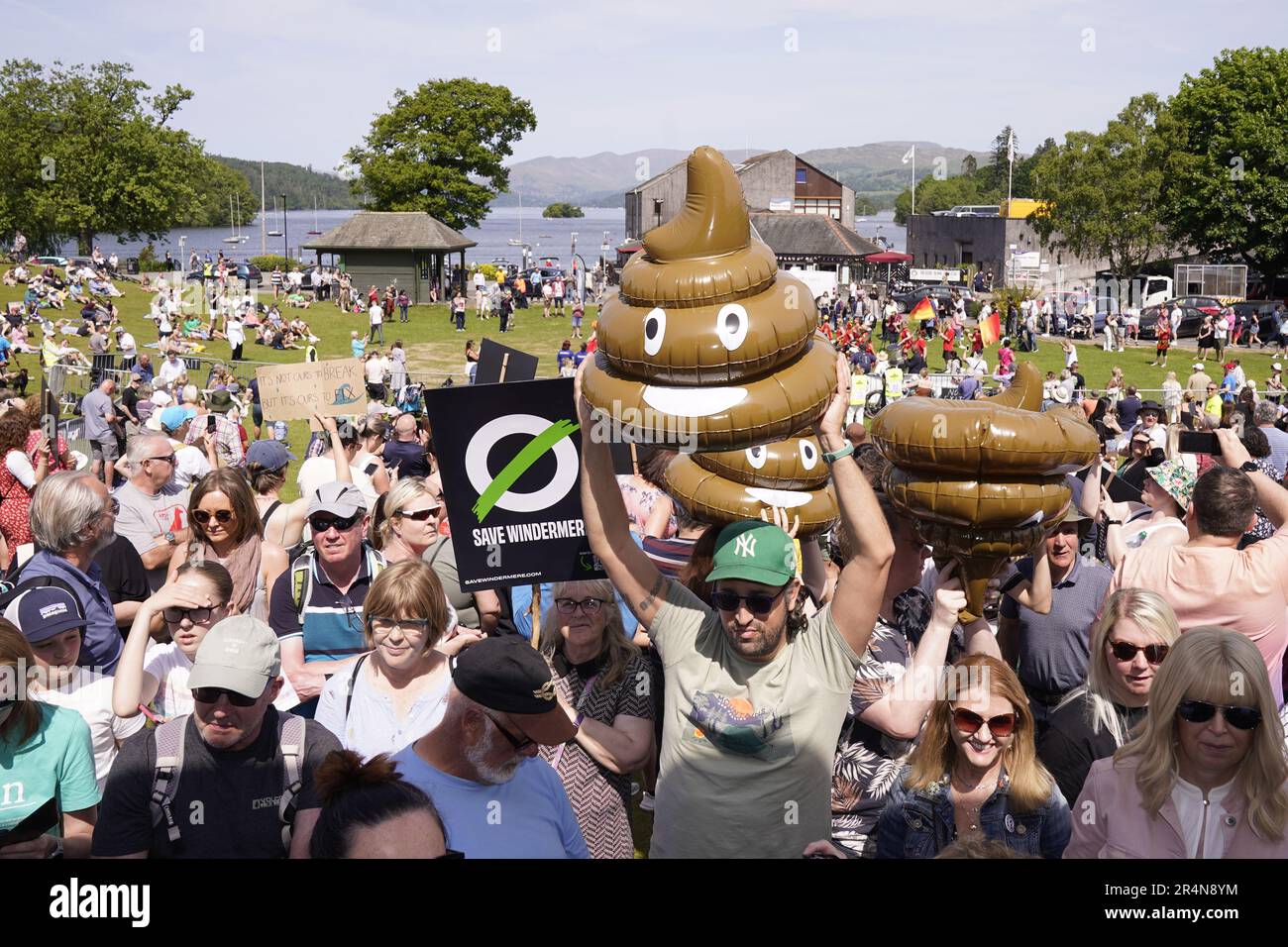 The crowd during a Save Windermere stop the sewage campaign event in
