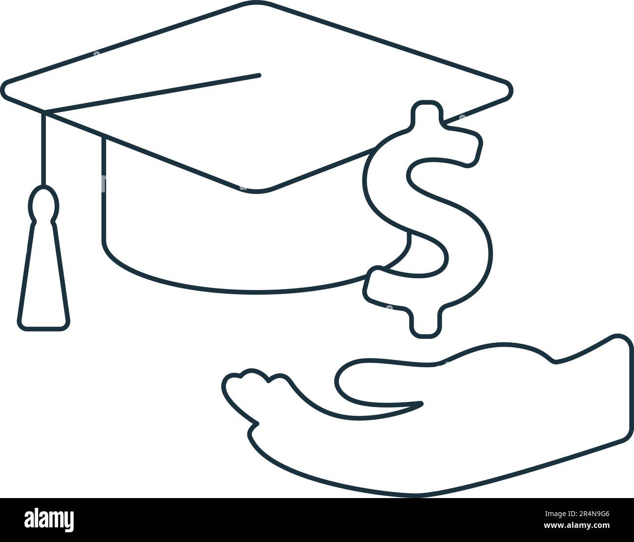 Education grant icon. Monochrome simple sign from donation collection ...