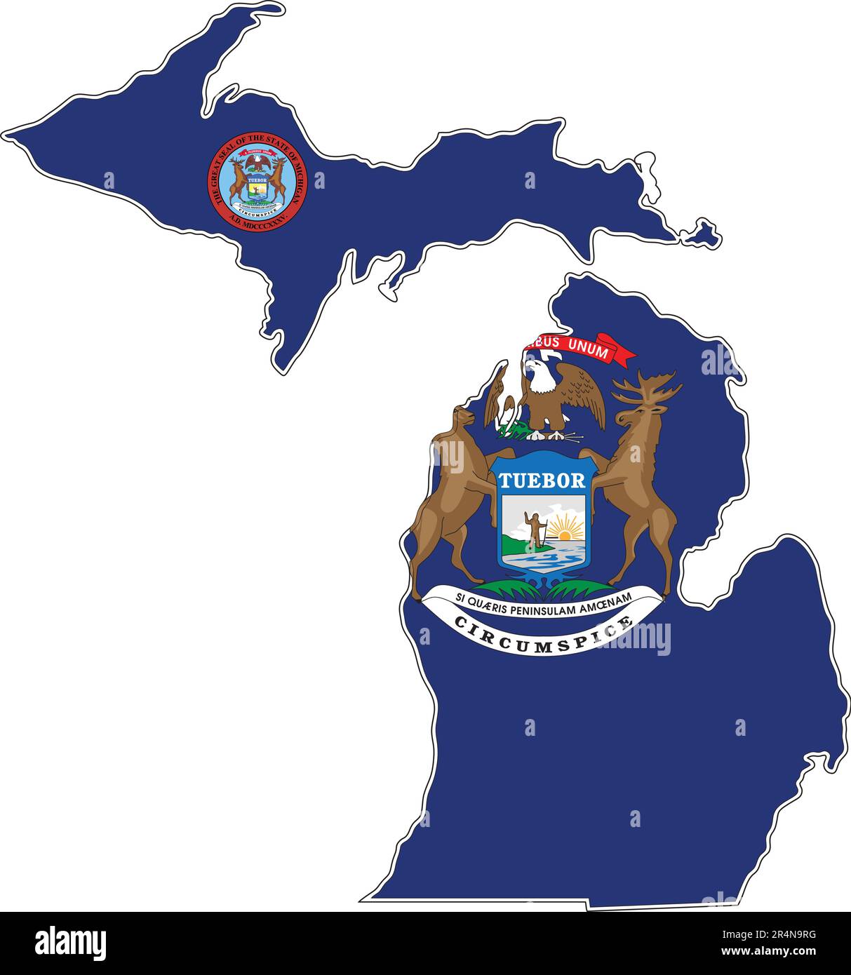 Map of Michigan State USA Stock Vector Image & Art Alamy