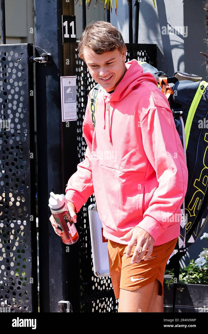 Paris, France. 29th May, 2023. Tennis player Holger Rune (Denmark