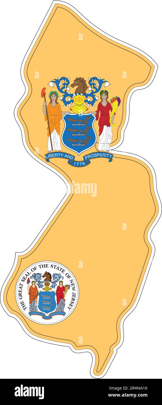 Map of New Jersey State USA Stock - Map Of New Jersey State Usa 2R4NA16 