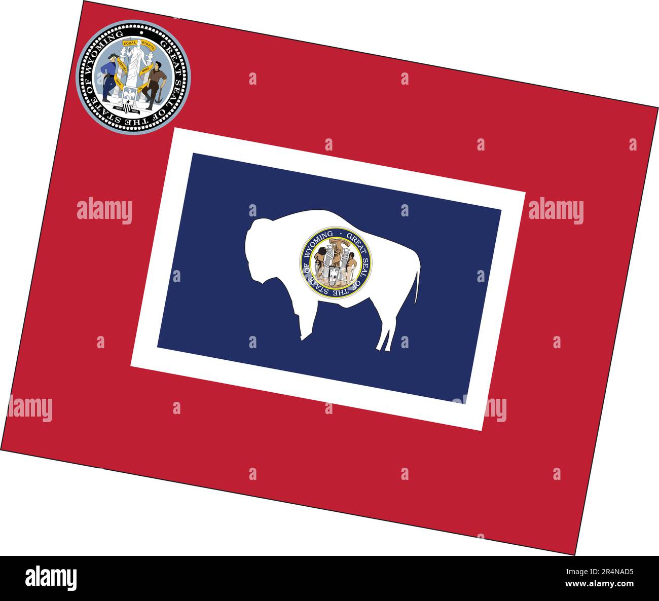 Map of Wyoming State USA Stock Vector