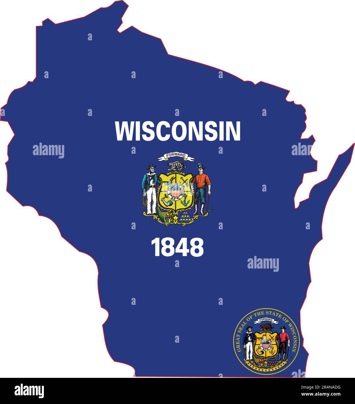 Map of wisconsin state usa stock vector image art alamy
