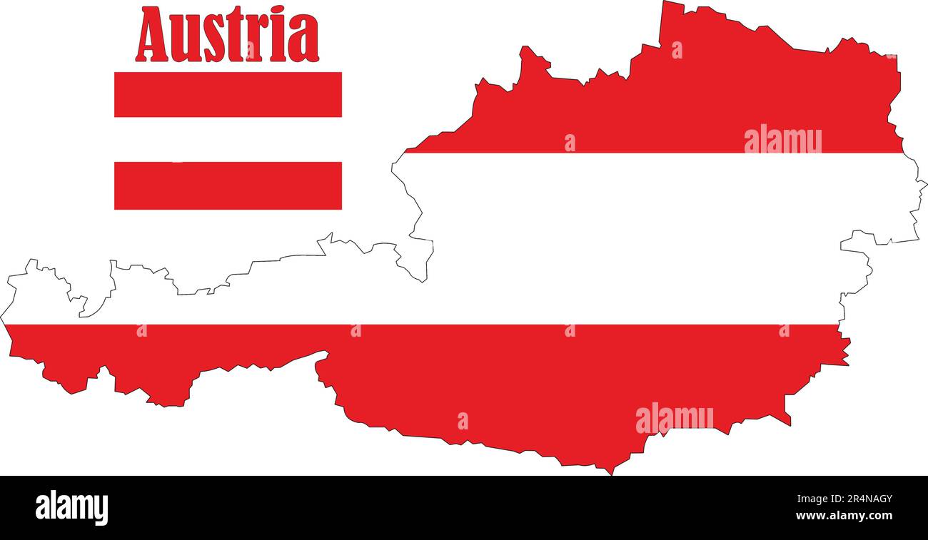 Austria Map and Flag Stock Vector