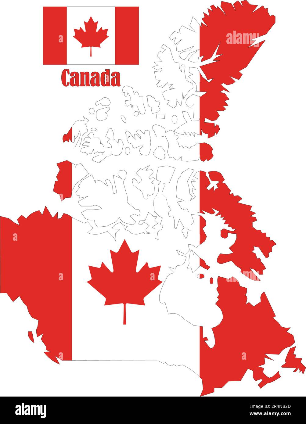 Canada Map and Flag Stock Vector