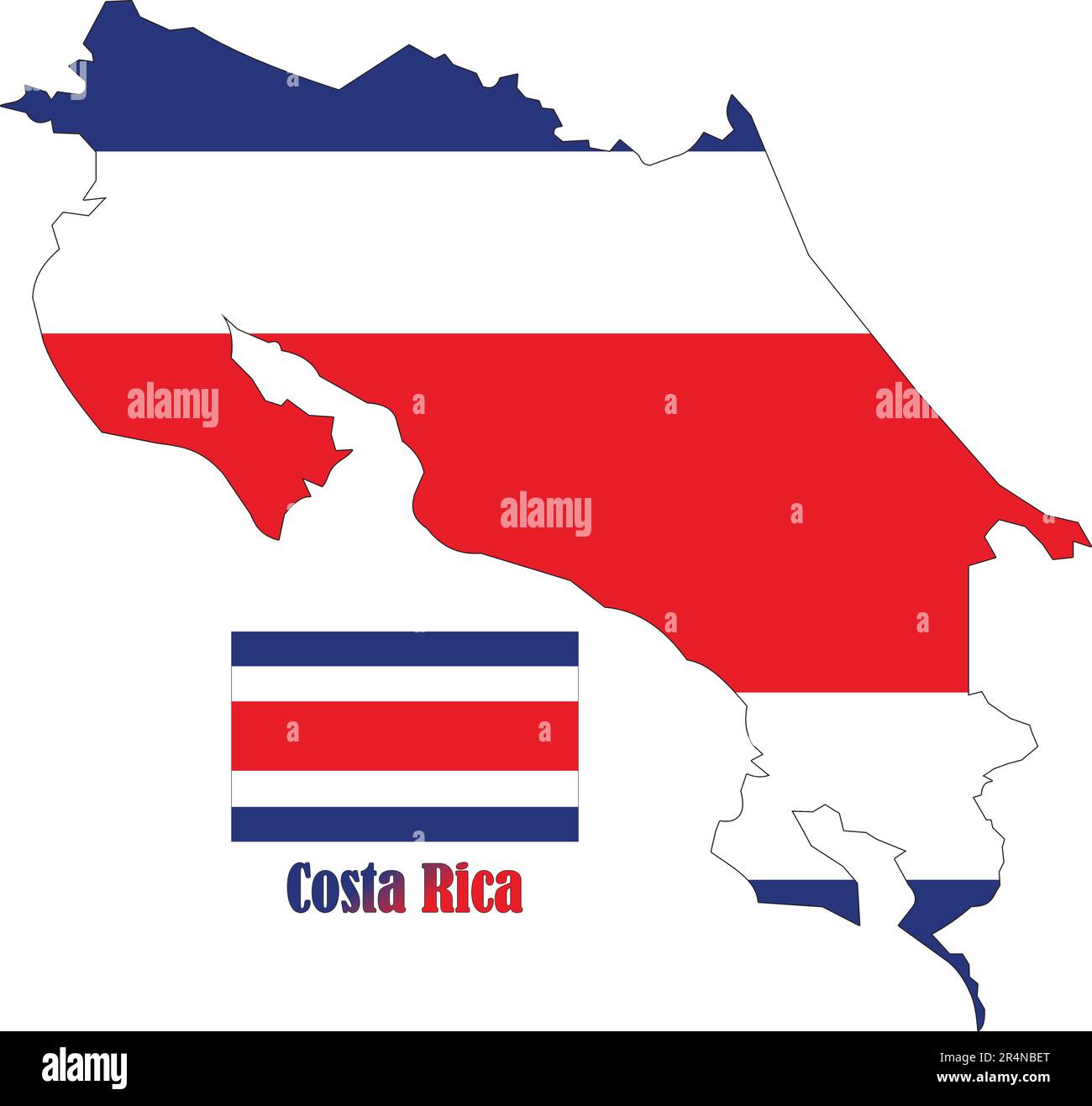 Costa Rica Map and Flag Stock Vector Image & Art Alamy