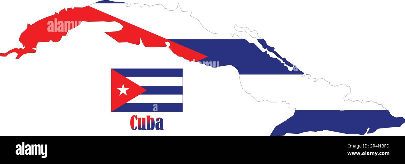 Cuba Map and Flag Stock Vector