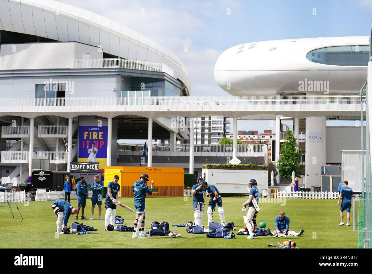 England players during a Nets Session at Lord's Cricket Ground, London. Picture date: Monday May 29, 2023. Stock Photo