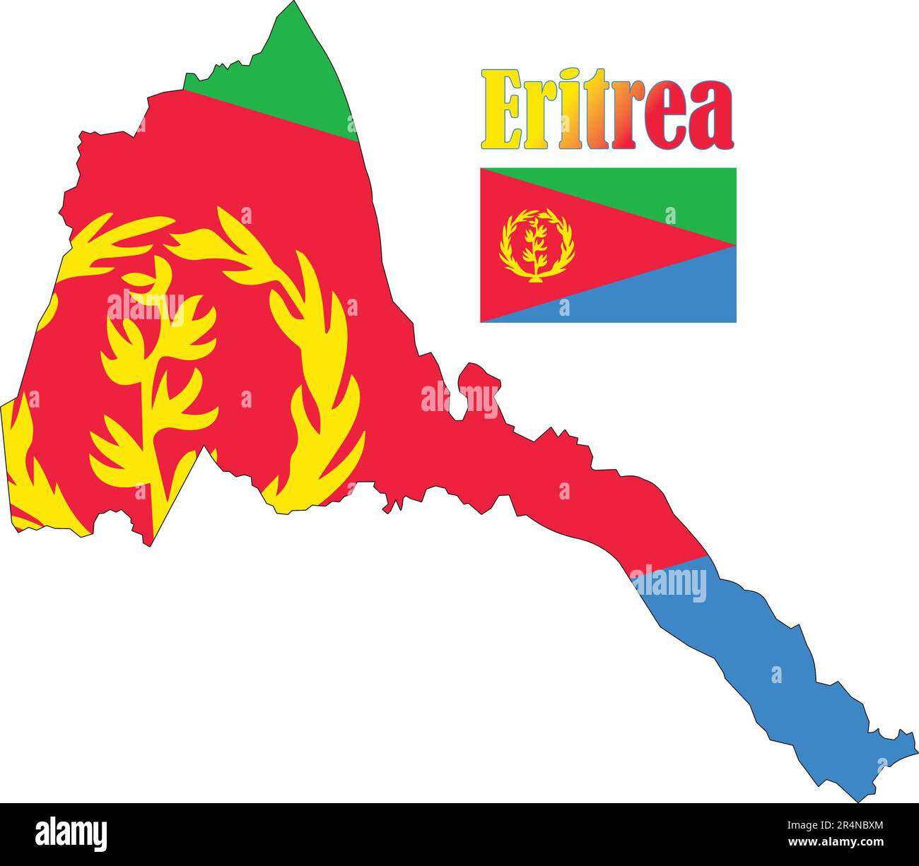 Eritrea map and flag stock vector image art alamy