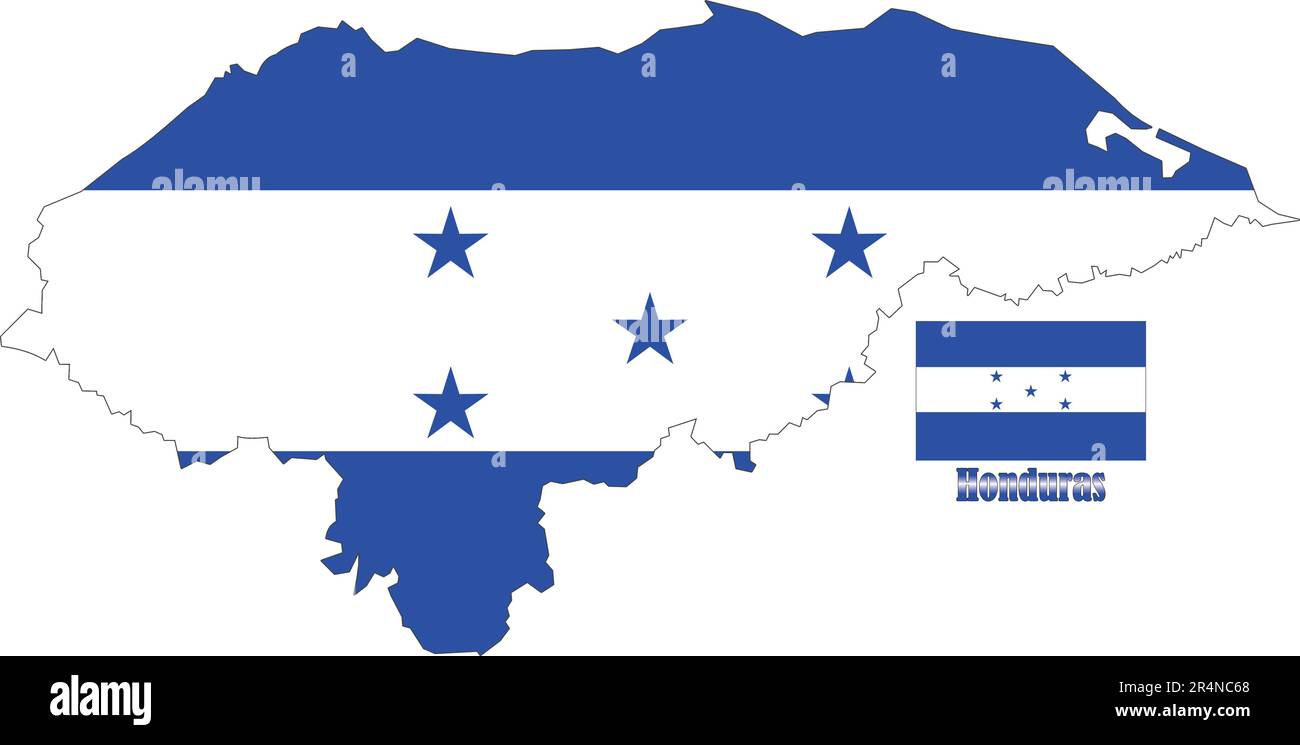 Honduras Map and Flag Stock Vector