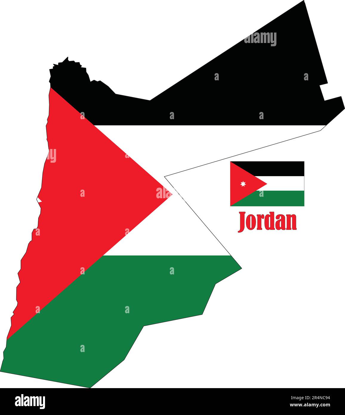 Jordan Map and Flag Stock Vector