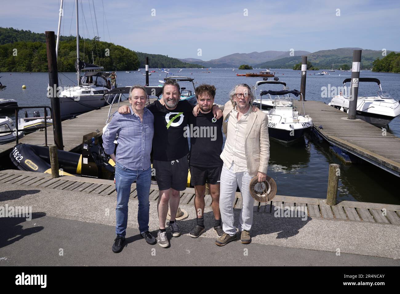 (left to right) Paul Whitehouse, Lee Mack, founder Matt Staniek and