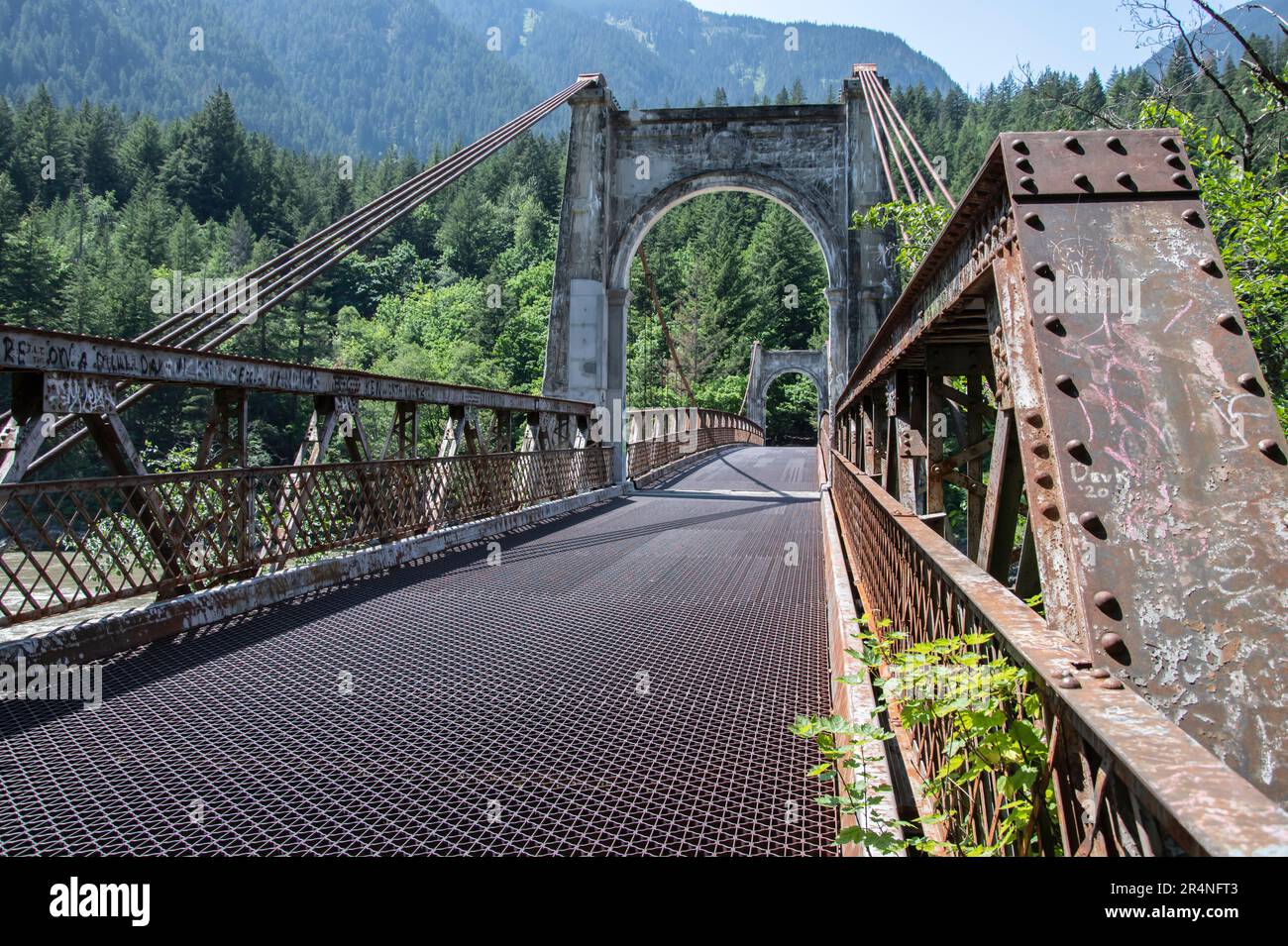 Historic Alexandra Bridge in Spuzzum, British Columbia, Canada Stock Photo