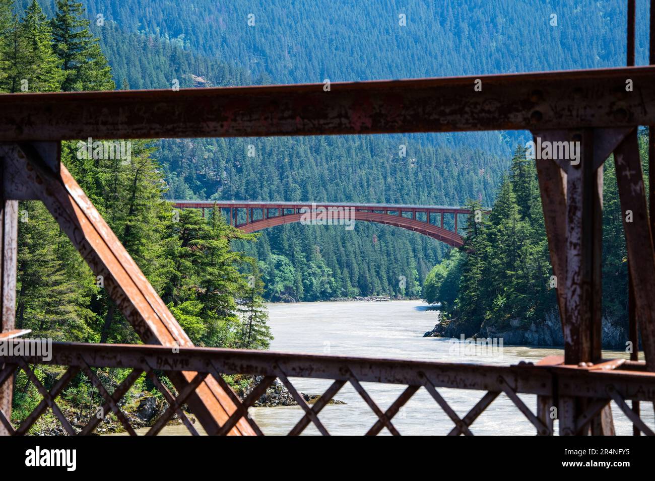 Alexandra Bridge taken from the historic Alexander Bridge in Spuzzum, British Columbia, Canada