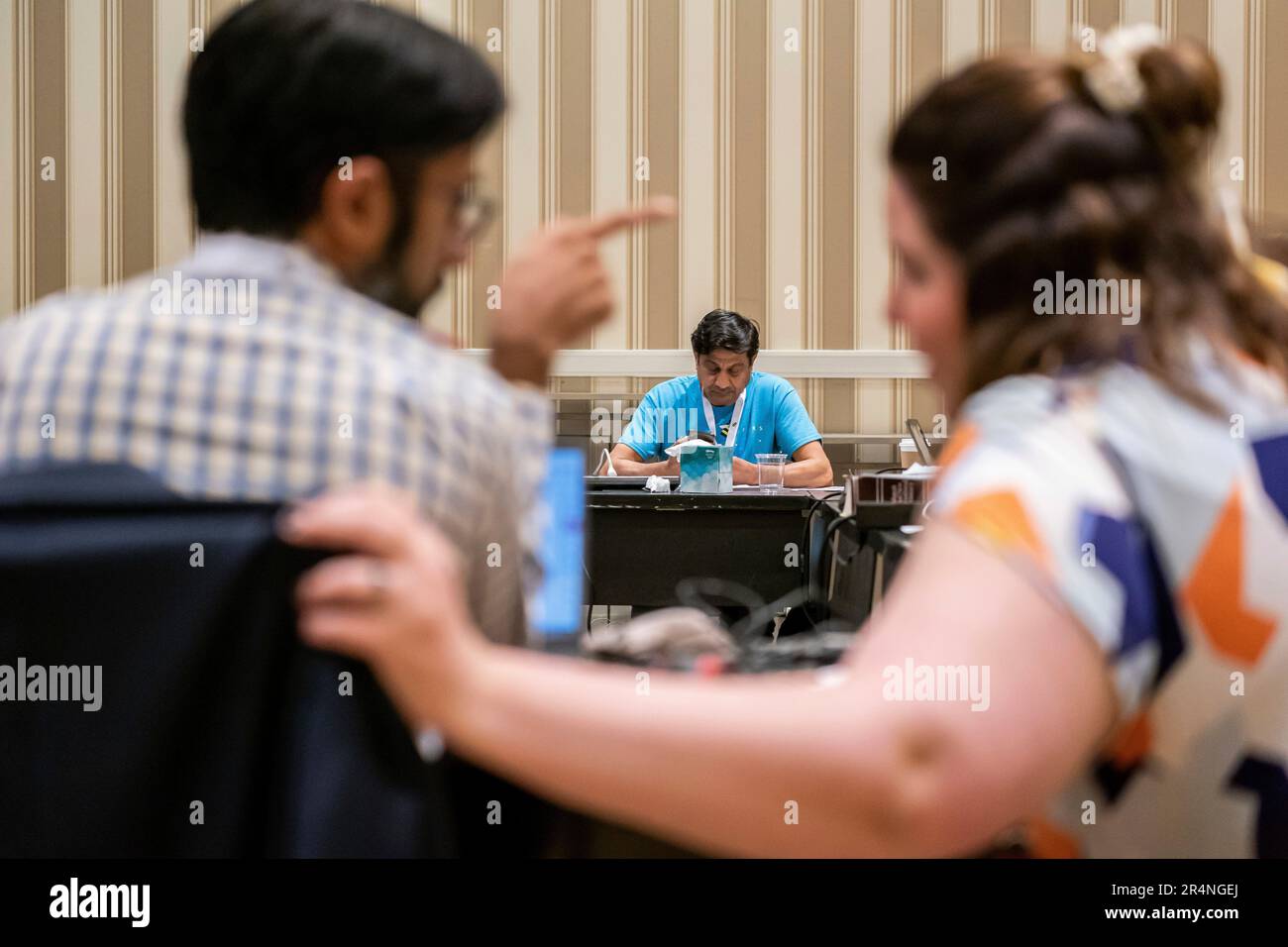 Members of the word panel debate proposed word definitions and sentence