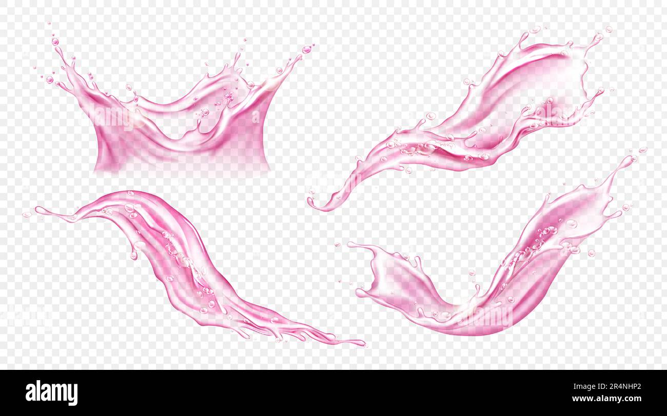 Splash of juice or pink water isolated on transparent background
