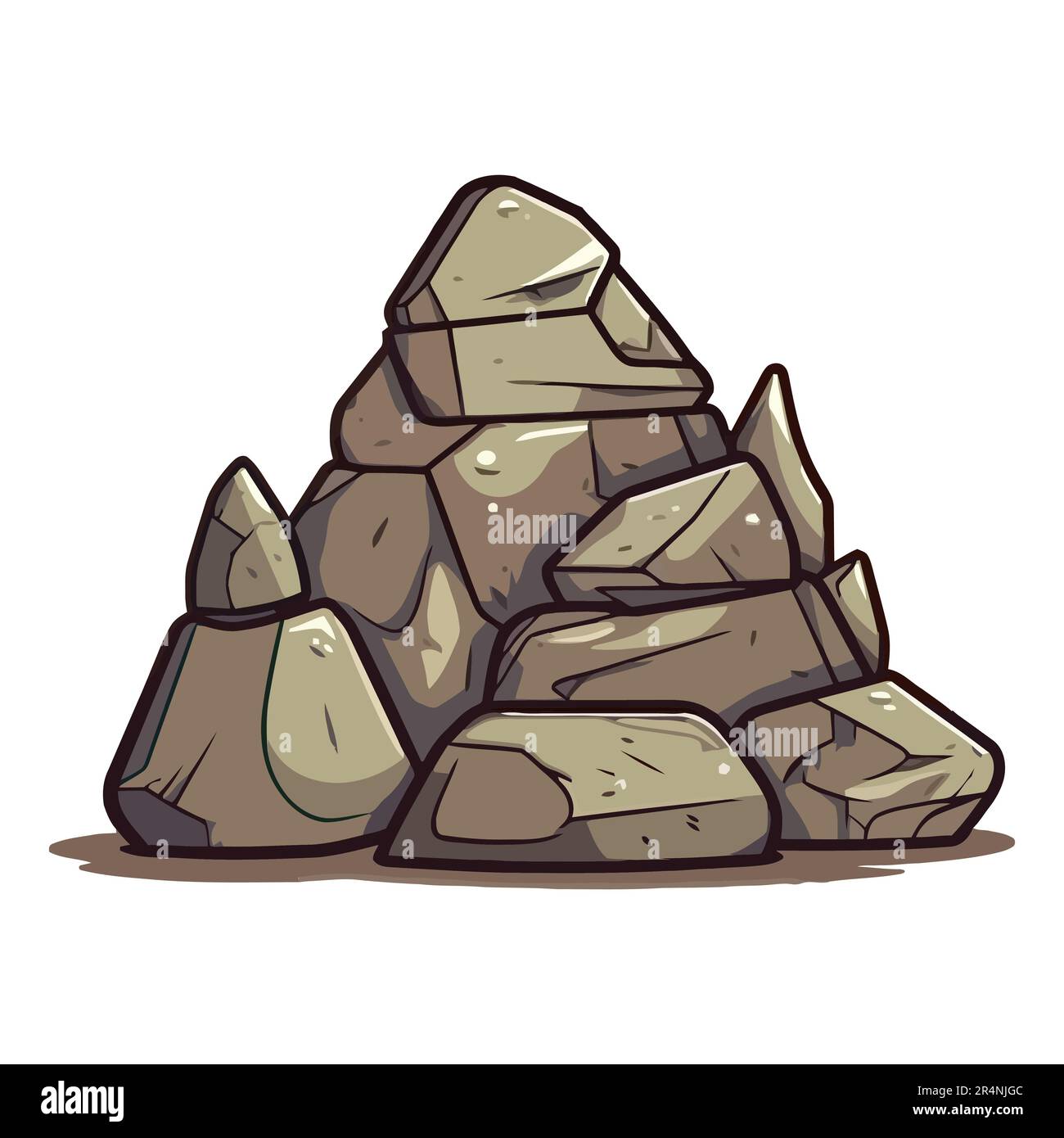 Image Of Stones Or Rubble Pile Isolated Gray Rough Granite Stock 