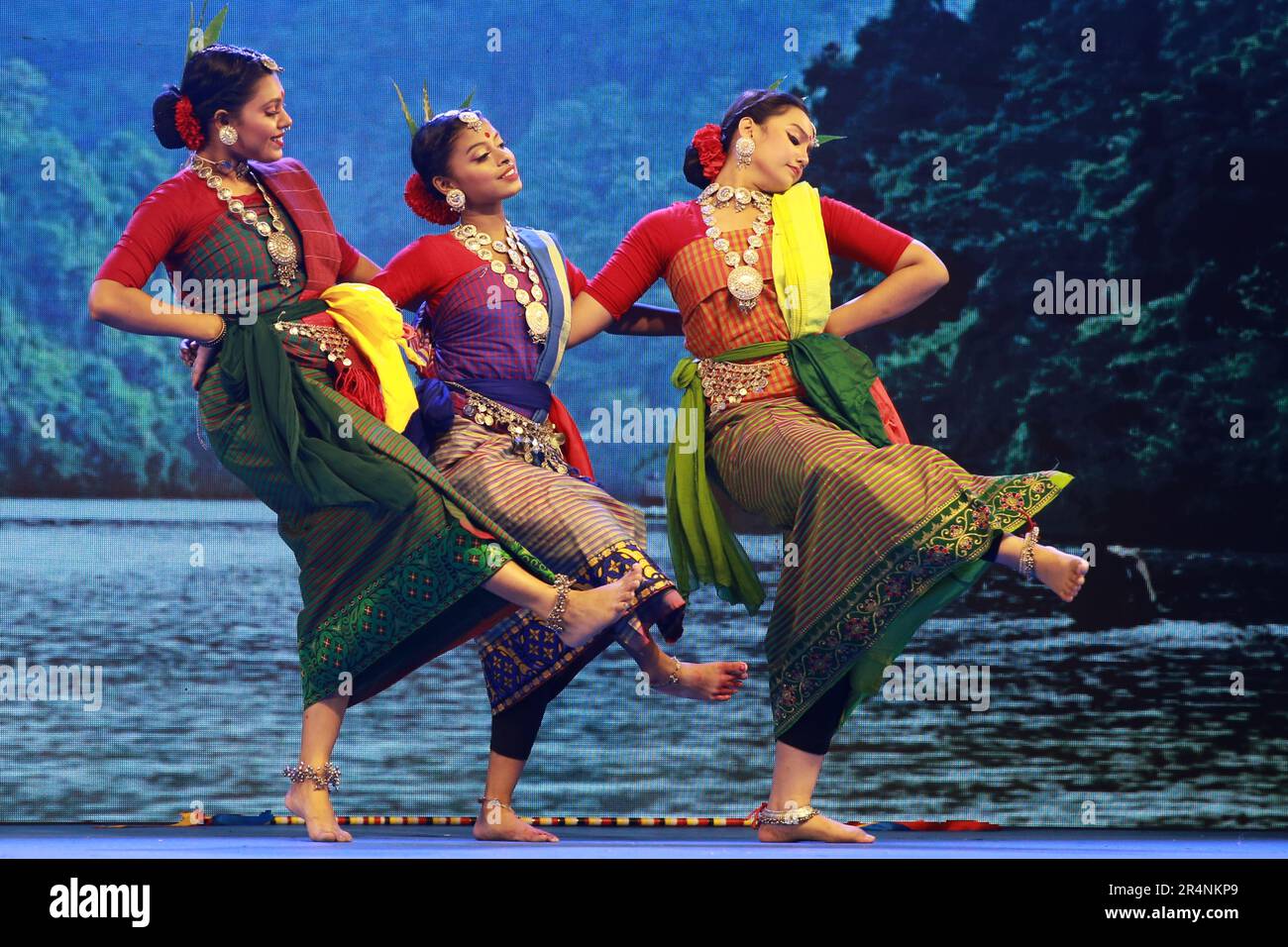 A stage show and tribe dancing performance during a ceremony ‘Sports