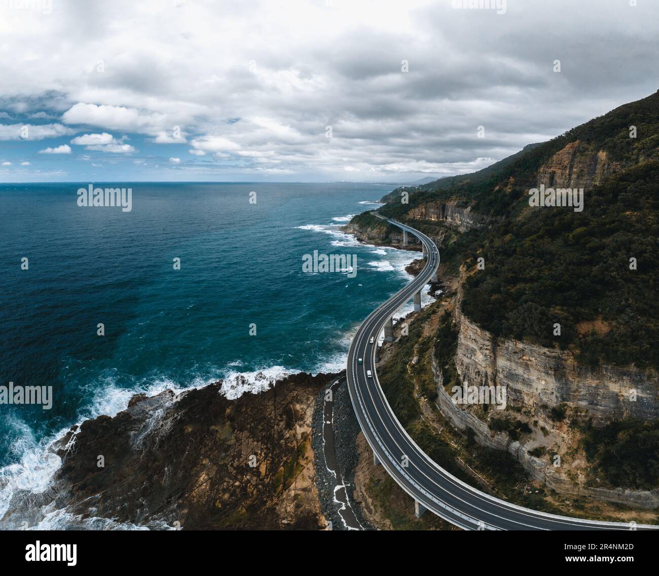 Aerial View of Sea Cliff Bridge, Wollongong, Illawarra, New South Wales ...