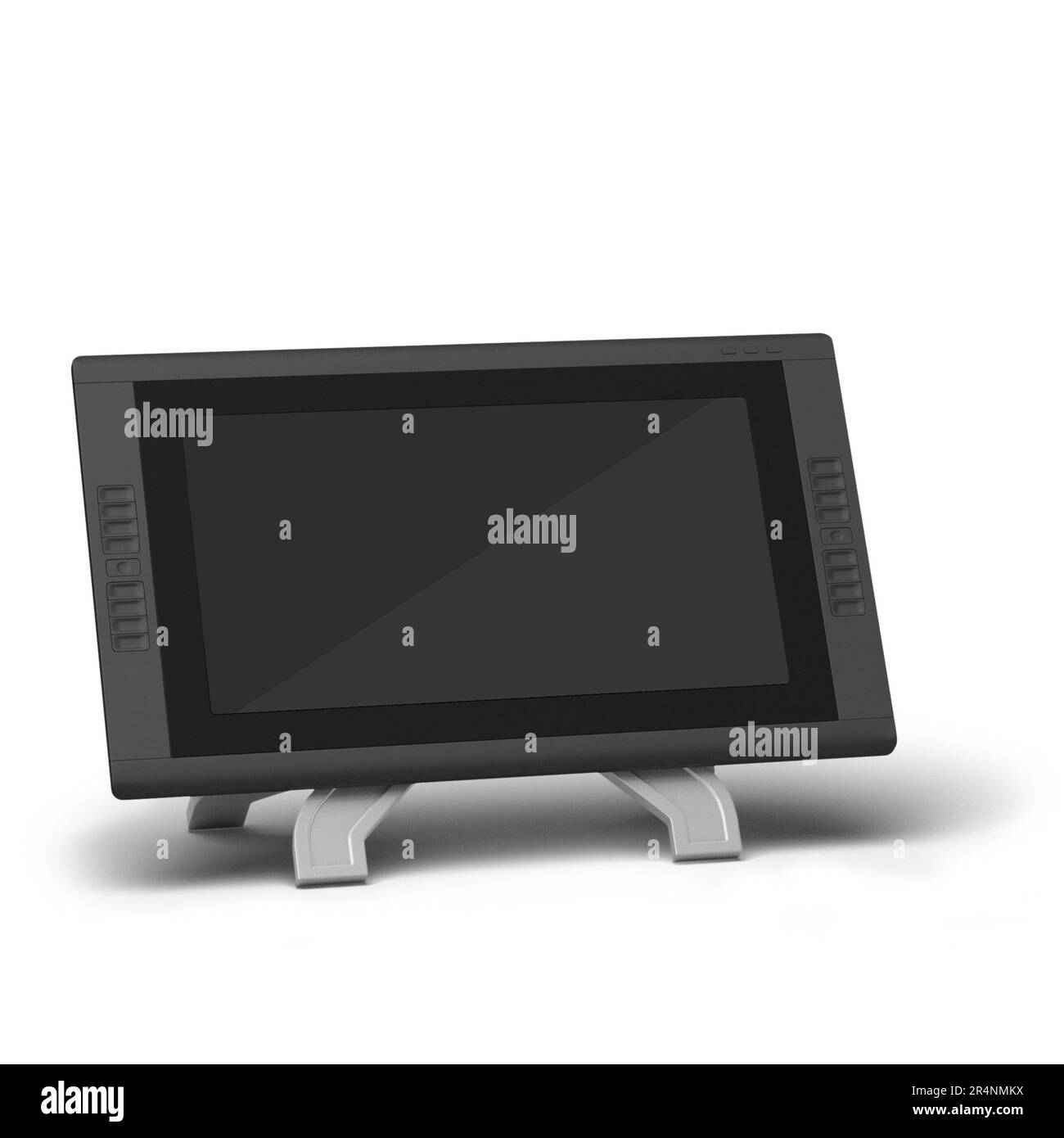 Black tablet computer with blank black display suitable for your mockup
