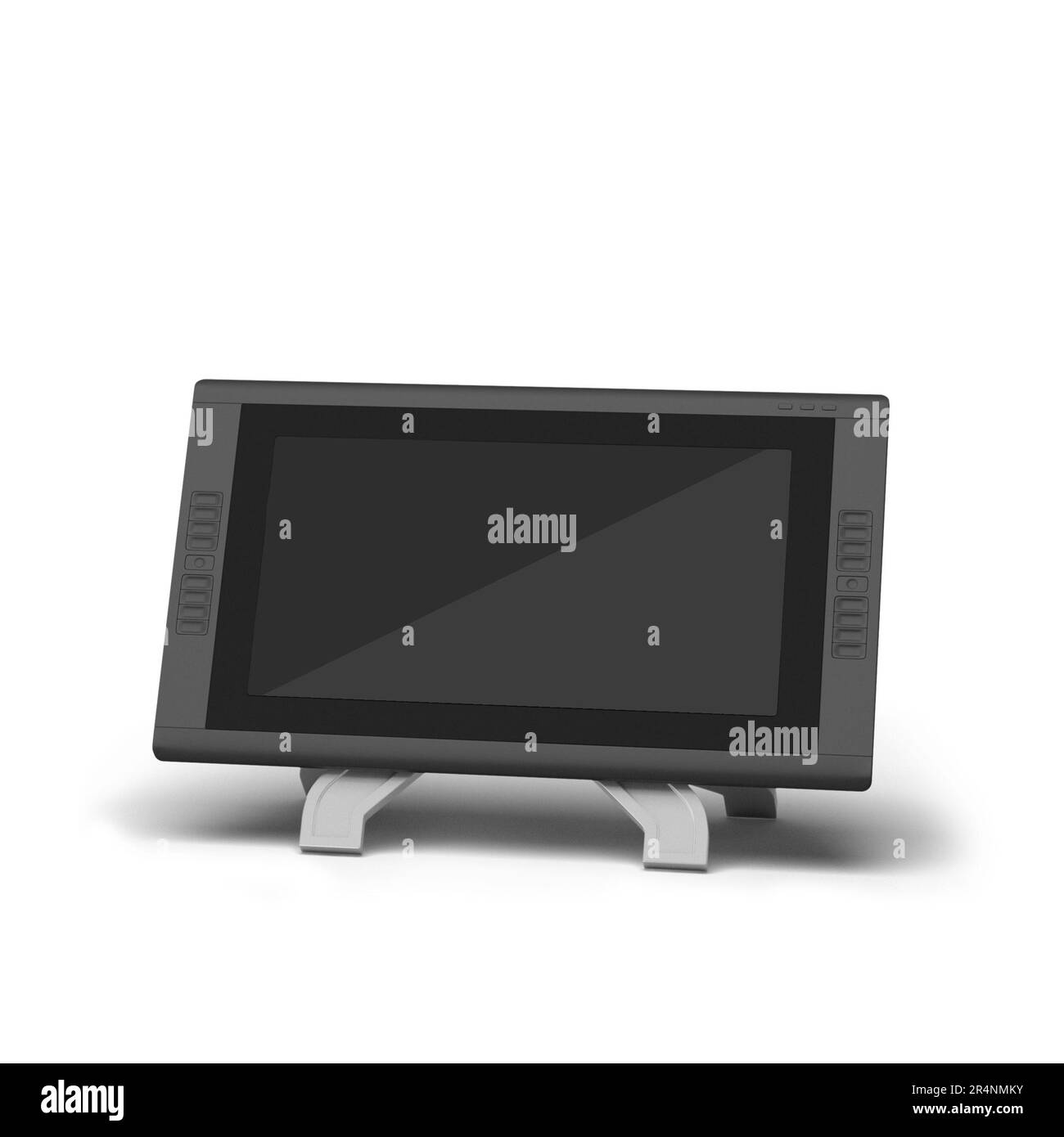 Black tablet computer with blank black display suitable for your mockup
