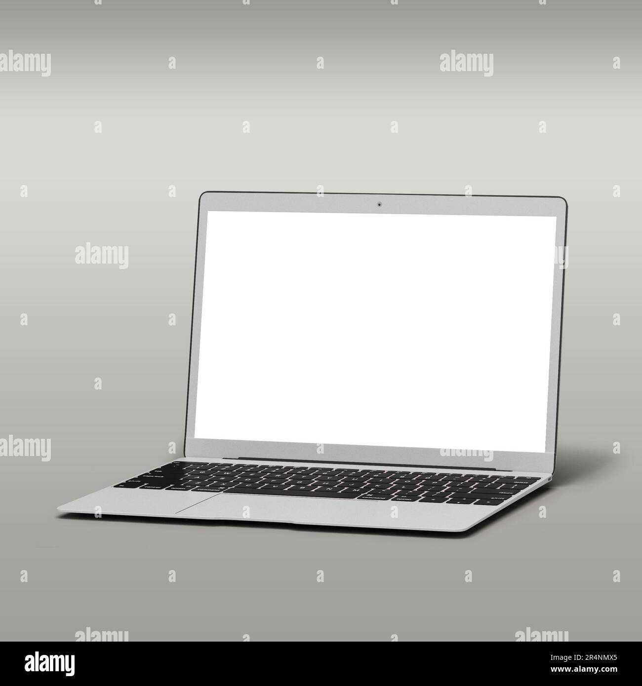 Paperwhite Computer Screen Blank white laptop screen for mockup project isolated on grey ...