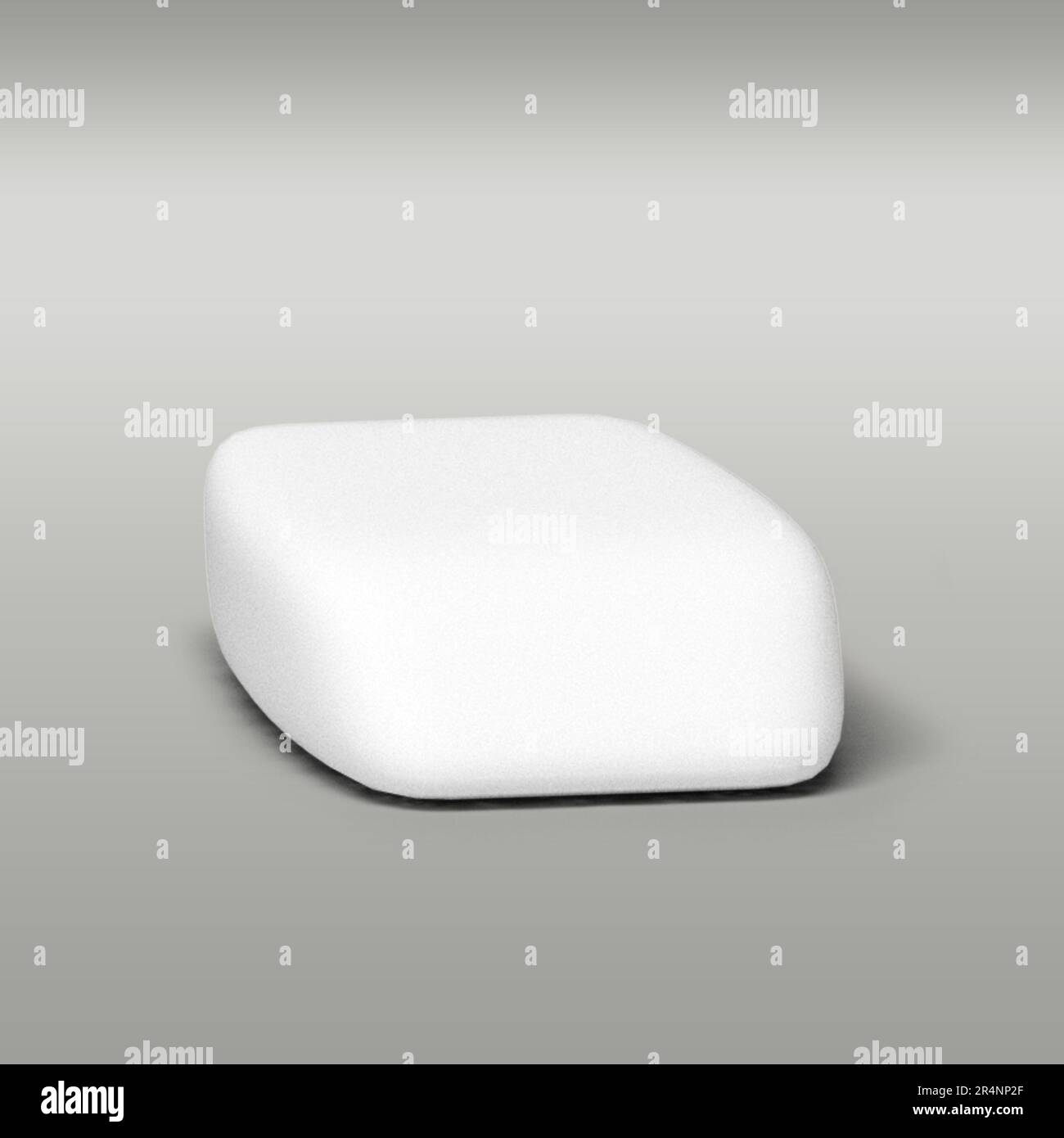 White rubber eraser isolated on grey background. Stock Photo