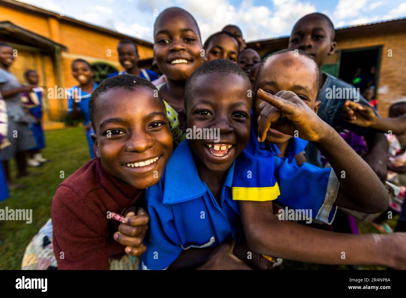 Pupils of an elementary school in Lilongwe, Malawi Stock Photo