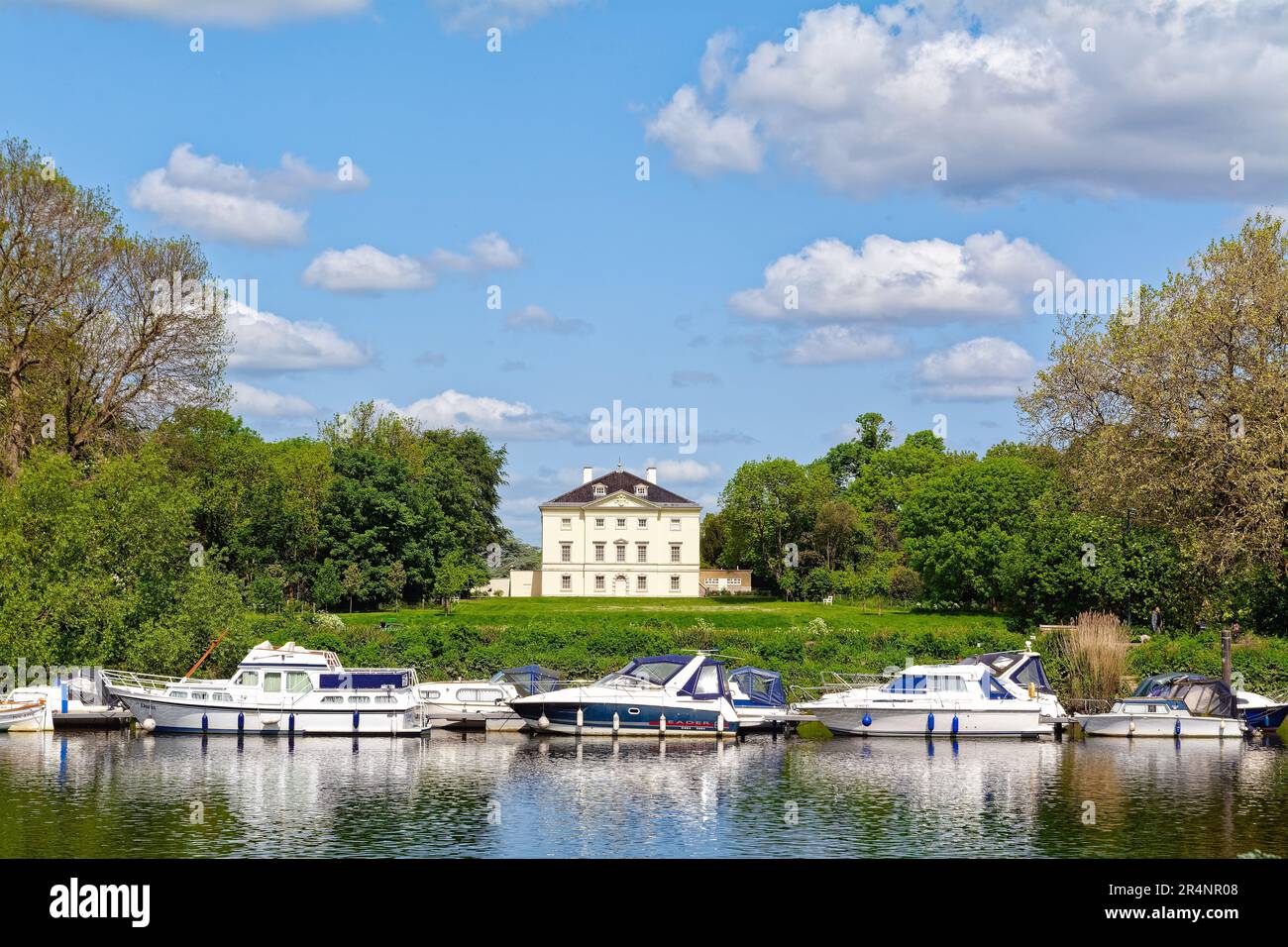 Exterior of Marble Hill House by the riverside at Twickenham, Greater London on a sunny summers day, England UK Stock Photo