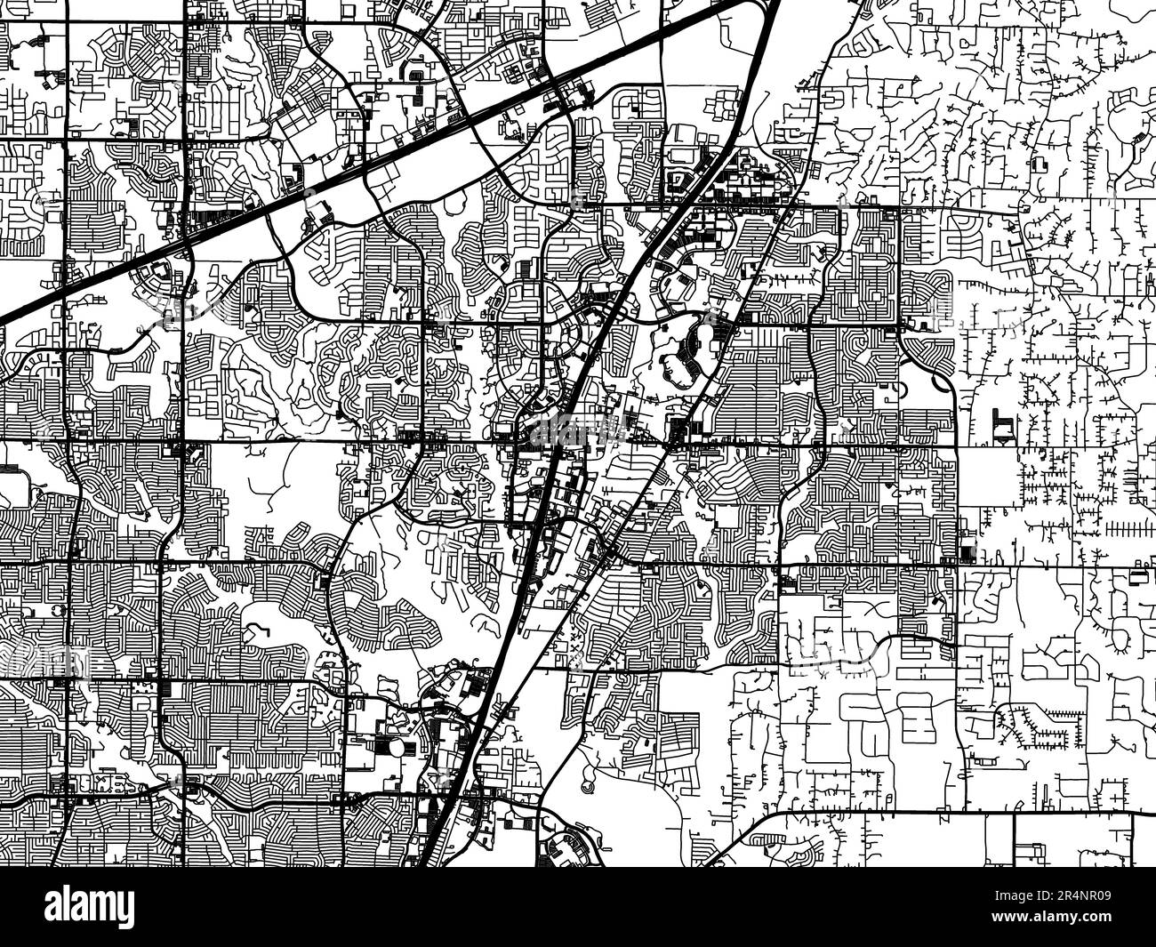 Vector road map of the city of Allen Texas in the United States of America on a white background