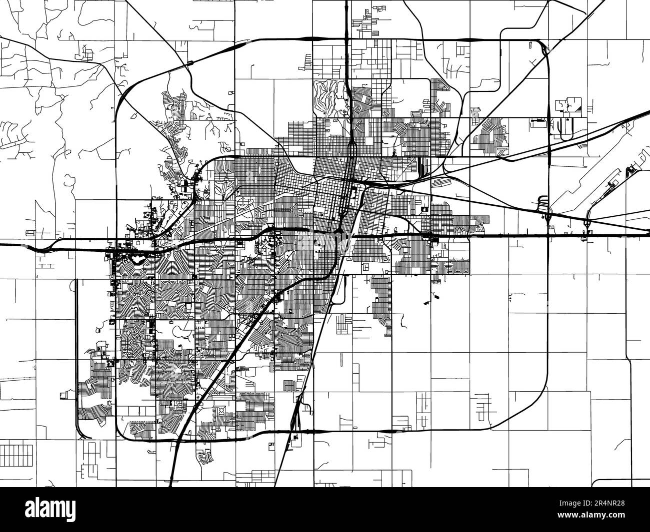 Vector road map of the city of Amarillo Texas in the United States of