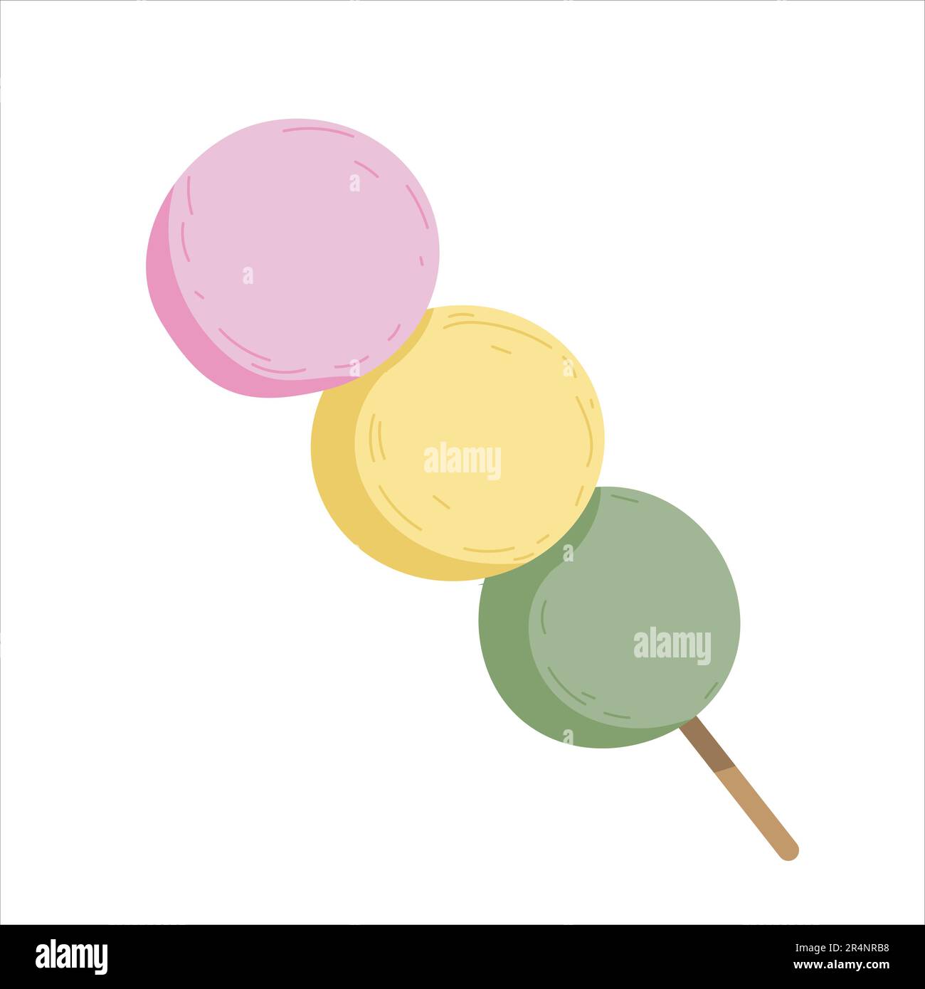 Dango Mochi. Japanese spring dessert made of chewy rice balls that