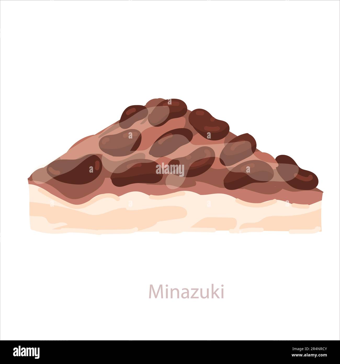 Minazuki mochi wagashi. Traditional japanese sweet made from red adzuki