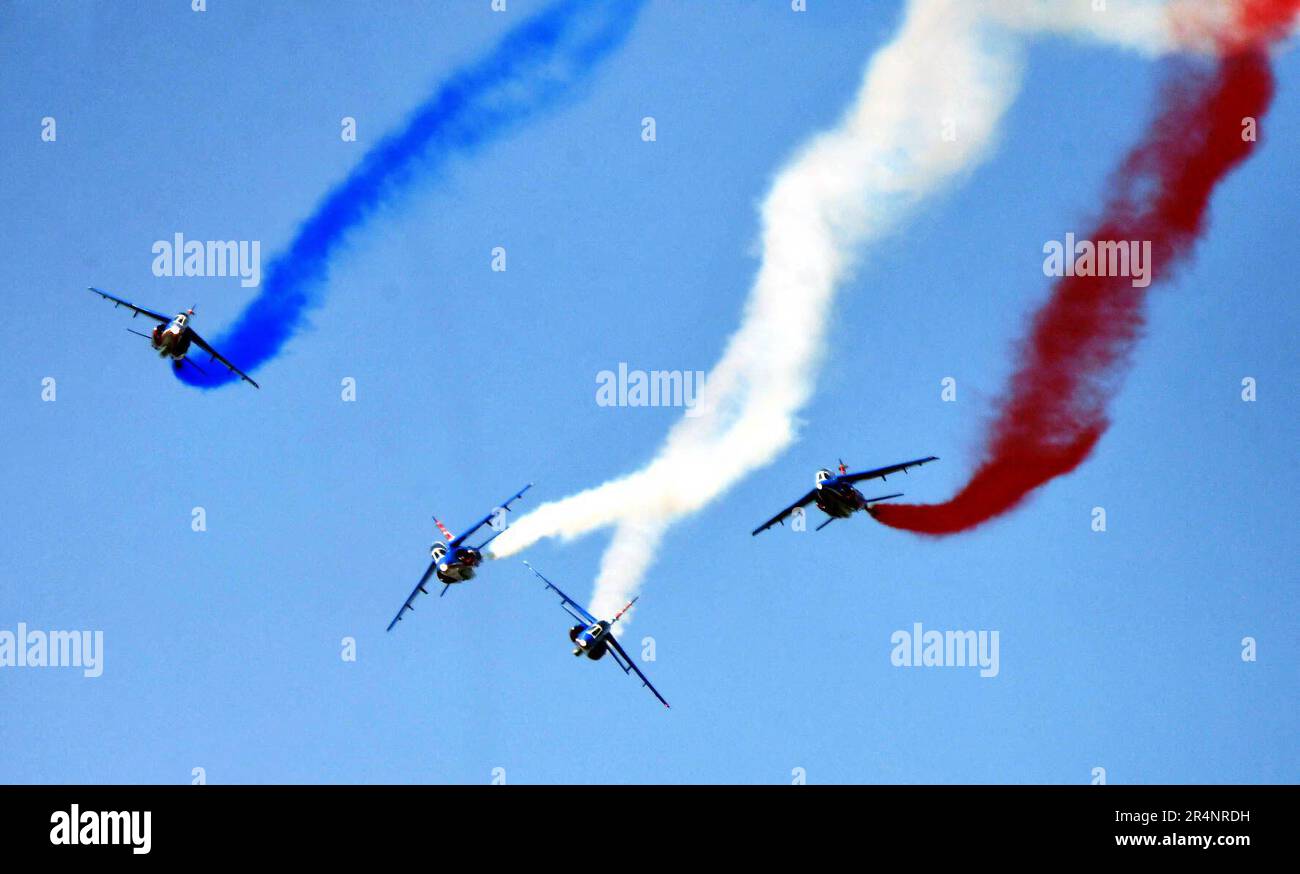 La Ferte Alais, France. 29th May, 2023. 50th edition of The Cerny-La Ferte Alais air meeting and 70 years of the patrol of France, in La Ferte Alais, France on May 29, 2023. Photo by Karim Ait Adjedjou/ABACAPRESS.COM Credit: Abaca Press/Alamy Live News Stock Photo